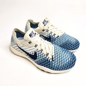 Nike Free TR Flyknit 2 Indigo Sail Running Shoes Women's Size 7.5 